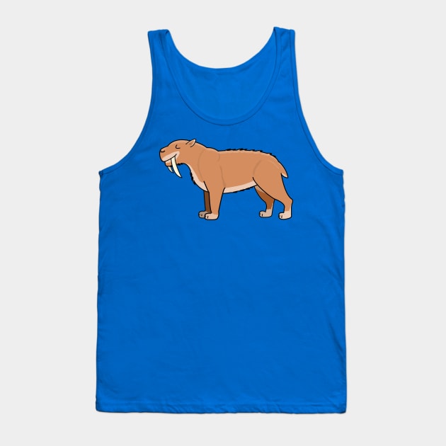 Saber-tooth Tiger - Cute cartoon Smilodon Tank Top by MorvernDesigns